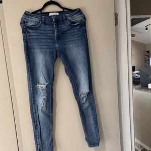 KanCan Classic Blue Ripped Skinny Jeans